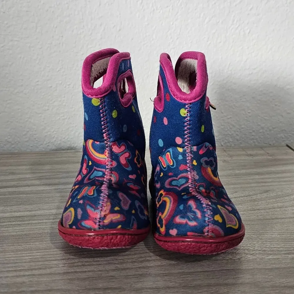 BOGS Baby II Boots Waterproof Rainbow Blue Pink Toddler Infants US 4 Outdoors